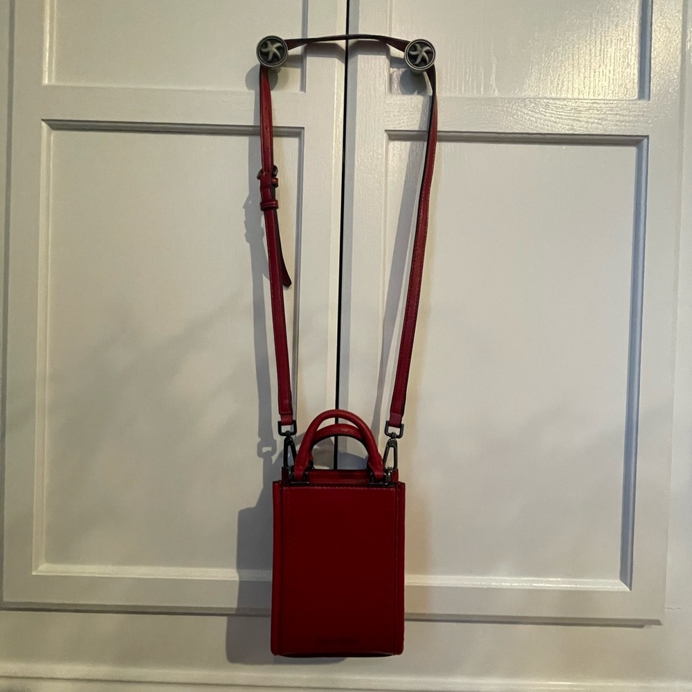Calvin Klein Red Crossbody Bag with Textured Finish